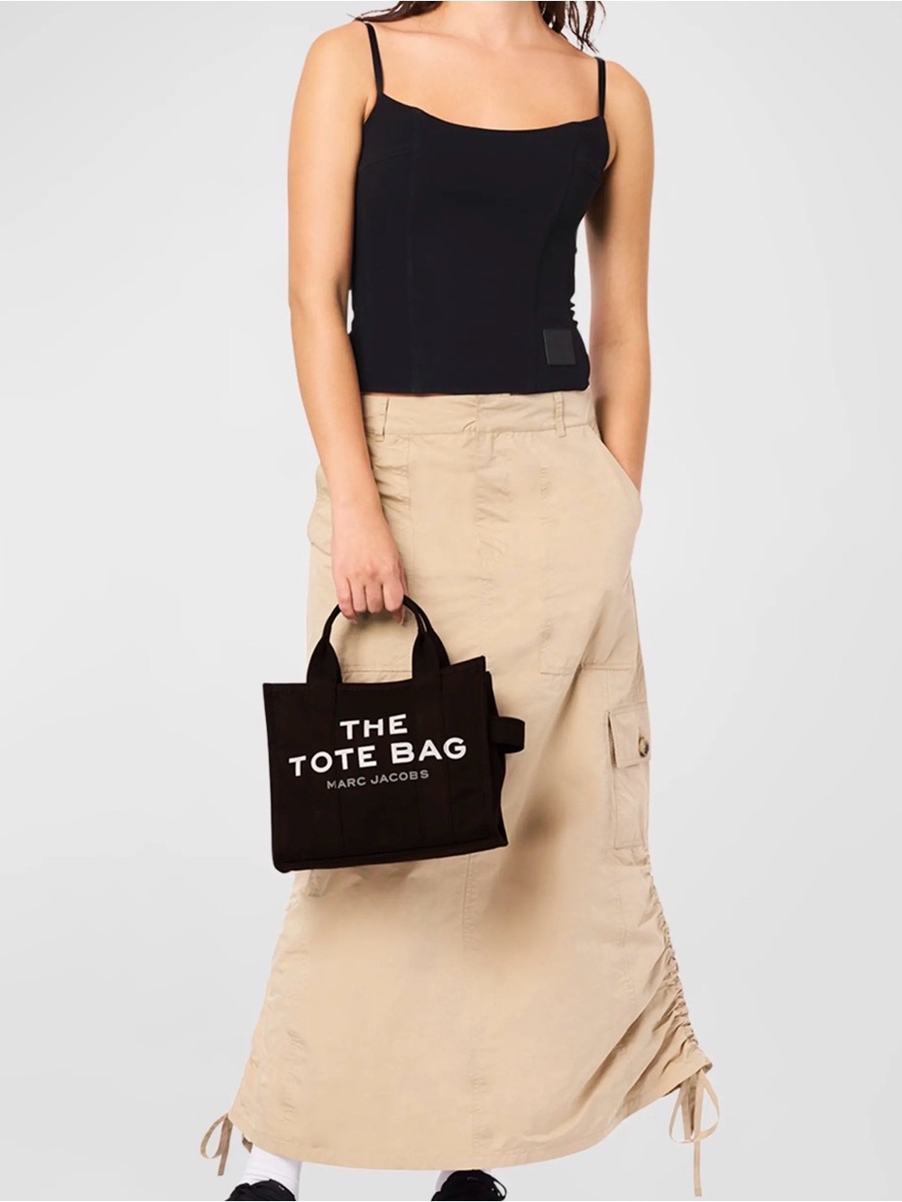 Marc Jacobs Black Small Canvas The Tote Bag with Adjustable crossbody Strap - Picture 12 of 13